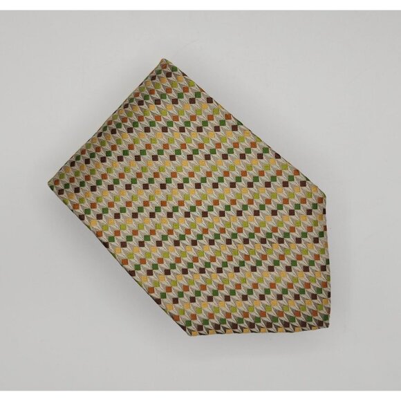 Geometric Tie Insignia Necktie Pink Silk 4" Wide 59" Long VTG - Picture 5 of 5